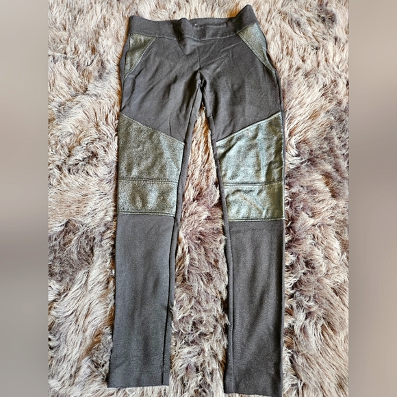 Mexx Metropolitan Leather Accent Leggings Stretchy Pants Size 8 - Picture 1 of 6